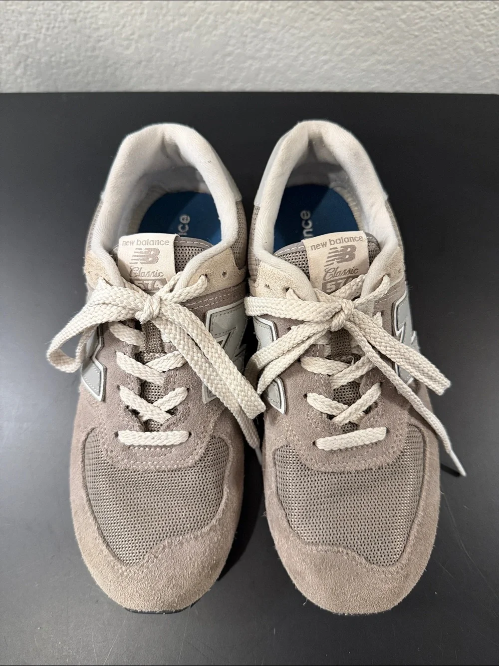 New Balance Classic 574 Kids' Size 4 Neutral Taupe Lace-Up Shoes